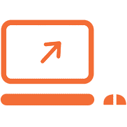 Icon of Computer Screen with Arrow.